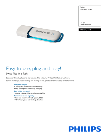 Philips USB Flash Drive FM16FD75B Datasheet | Manualzz