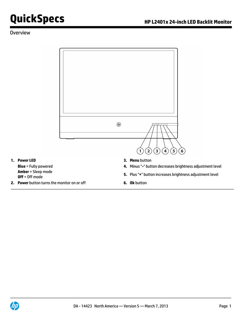 HP L2401x Datasheet | Manualzz
