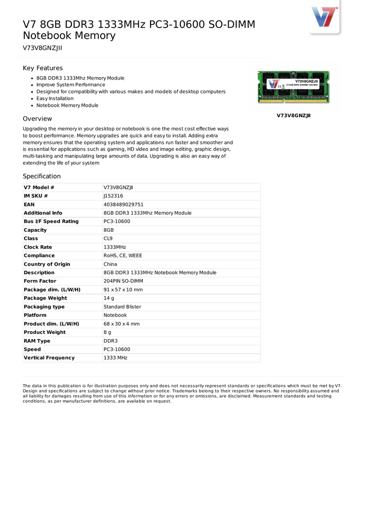 V7 V73v8gnzjii Datasheet Manualzz