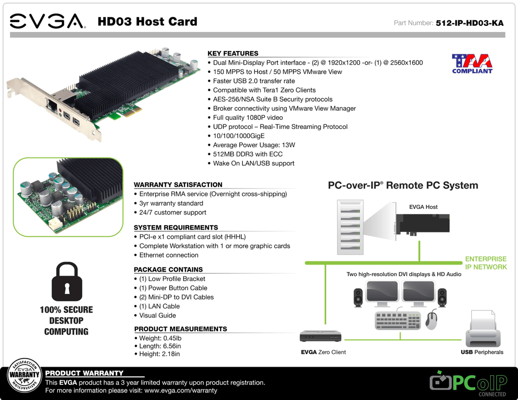 evga pd03 pcoip zero client