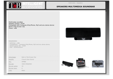 T'nB HPMBS soundbar speaker Datasheet | Manualzz