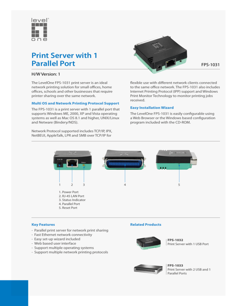 Levelone Fps 1031 V1 Datasheet Manualzz