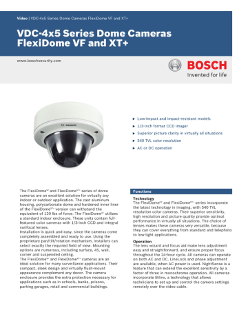 Cam Dome 3.7-12 1/3 NTSC Bosch VDC-455V04-20 Security Survelliance Camera 
