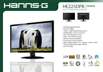 Hanns.G HE225DPB Datasheet | Manualzz
