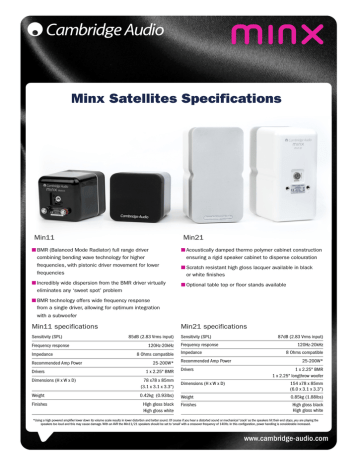 Cambridge Audio Minx Min 11 Specification | Manualzz