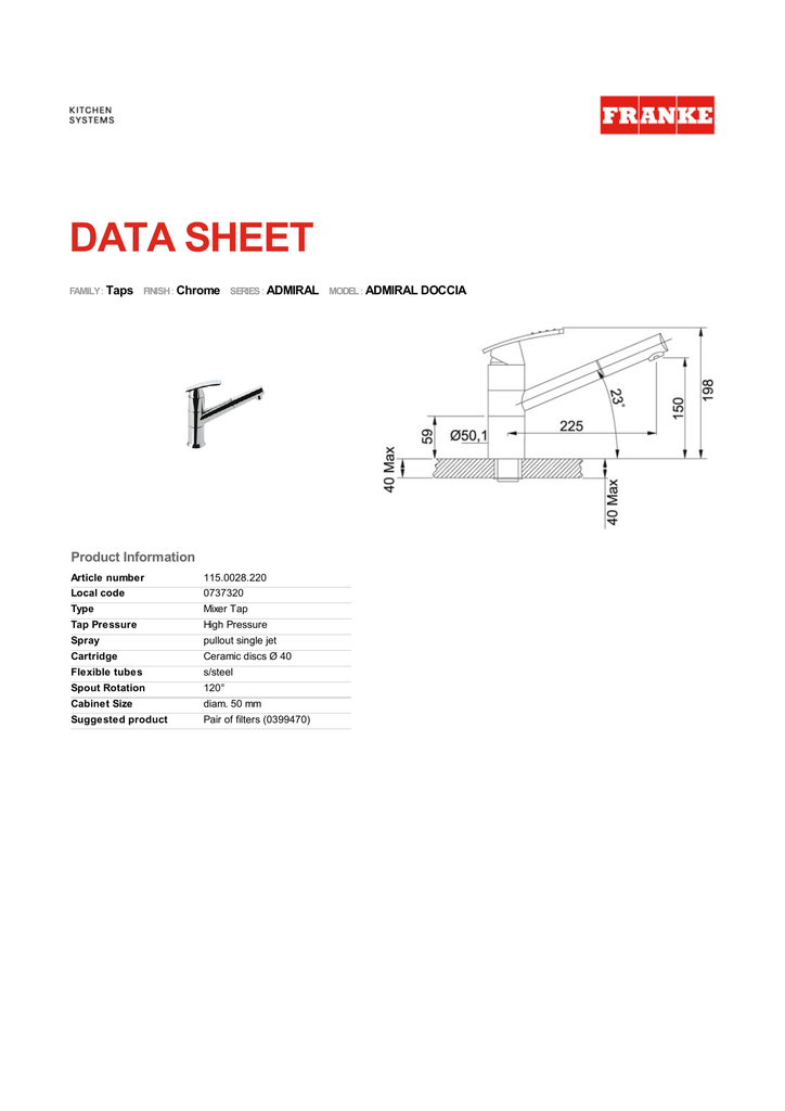 Franke 0737320 Faucet Manualzz Com