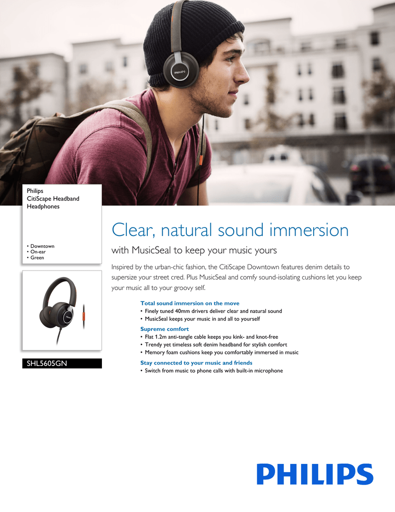Philips SHL5605GN Datasheet | Manualzz