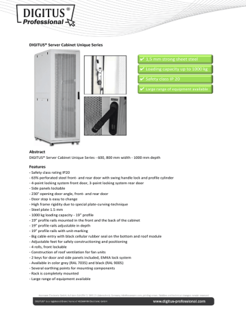 Digitus DN-19 SRV-42U-B-1 Racks Datasheet | Manualzz