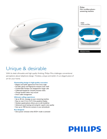 Philips M5551WA/38 telephone Datasheet | Manualzz