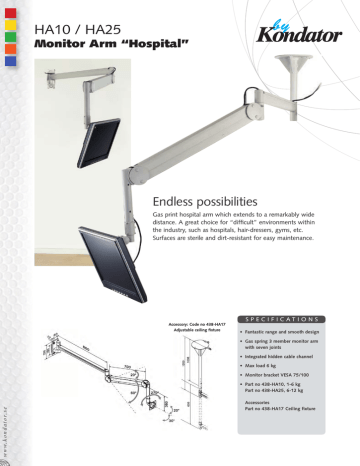 Kondator 438-HA17 flat panel ceiling mount Datasheet | Manualzz