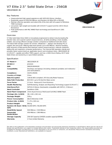 V7 Elite 2 5 Solid State Drive 256gb Datasheet Manualzz