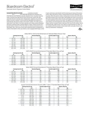 Da-Lite Boardroom Electrol Datasheet | Manualzz