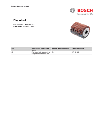 Bosch 1600A0014V Datasheet | Manualzz