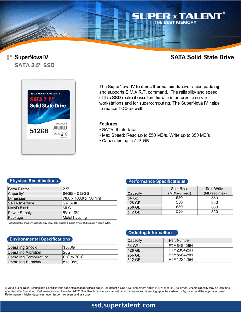 Super Talent SuperNova3 2.5-Inch SATA3 Solid State Drive
