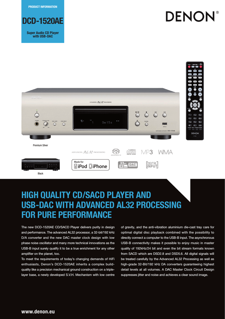 Denon DCD-1510AE mit Einbauanleitung ! SACD/Player Lasereinheit NEU 