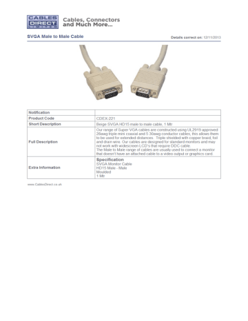 Cables Direct CDEX-221 Datasheet | Manualzz