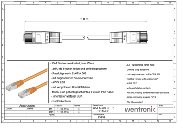 Wentronic 93452-GB networking cable Datasheet | Manualzz