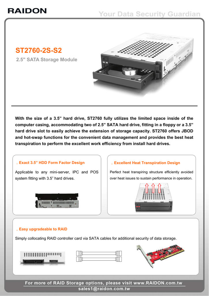 Raidon St2760 2s S2 Datasheet Manualzz