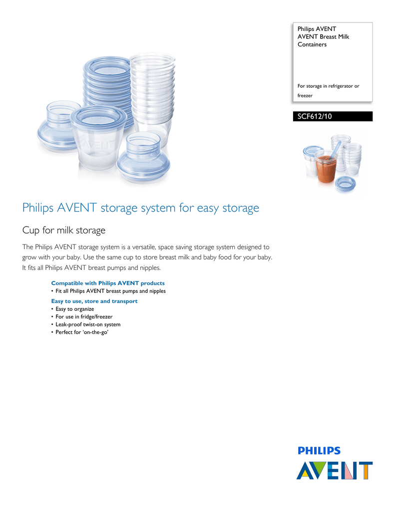 Philips AVENT SCF612//10 VIA Breast Milk Storage Cups