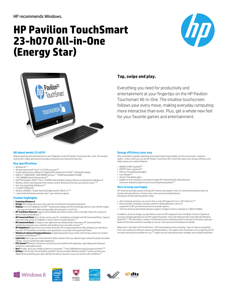 Hp Pavilion Dts Sound Plus Specifications