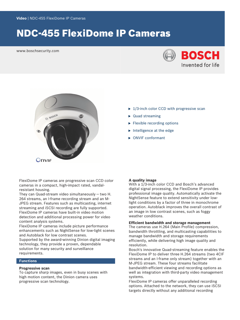 Bosch Ndc 455v03 21p Surveillance Camera Manualzz Com