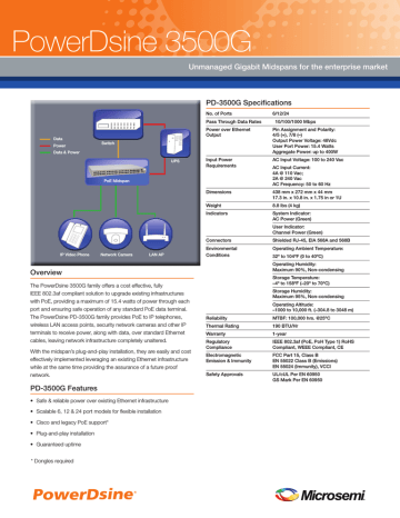 PowerDsine PD-3506G/AC network switch Datasheet | Manualzz