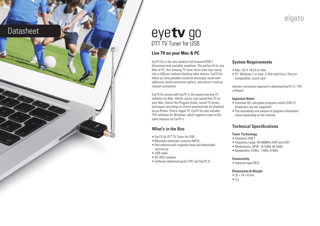 Eye tv go usb dtt tv tuner for macbook pro