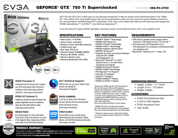 Evga 02g P4 3753 Kr Nvidia Geforce Gtx 750 Ti 2gb Graphics Card Datasheet Manualzz