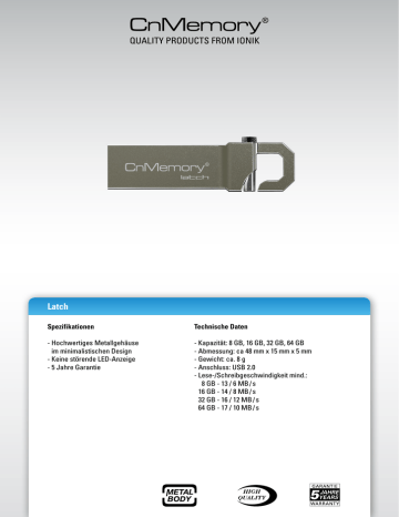 CnMemory Latch, 64GB Datasheet | Manualzz