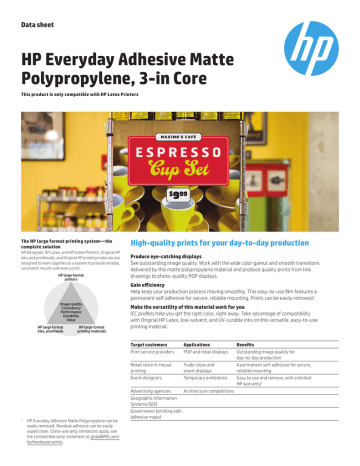 HP D9R24A large format media Datasheet | Manualzz