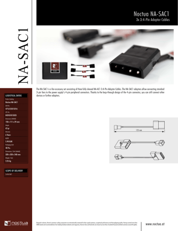Noctua NA-SAC1 hardware cooling accessory Datasheet | Manualzz