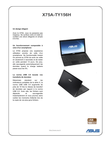 250 Go Disque Dur SSD Convient pour ASUS X75A-TY089H