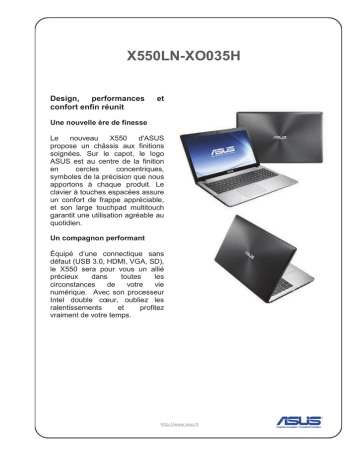 ASUS X550LN-XO035H Fiche technique | Manualzz