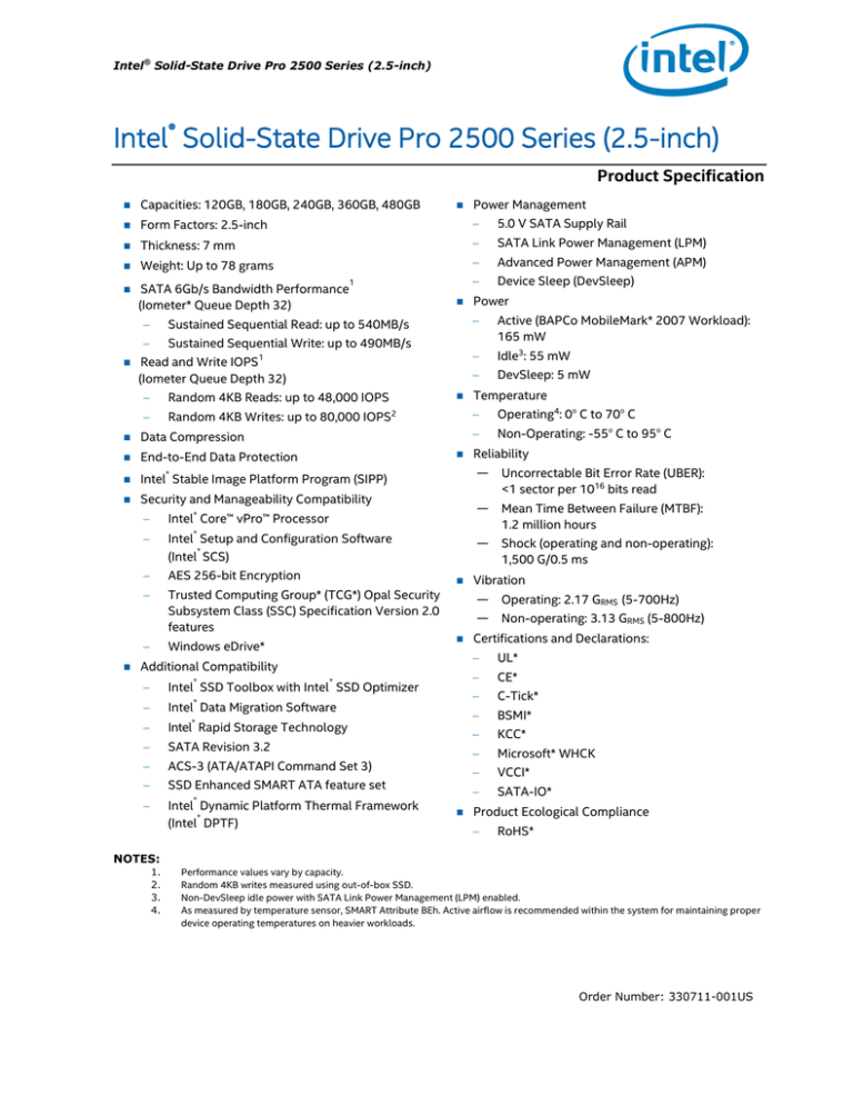 Intel Ssdsc2bf360h5 Ssdsc2bf480h5 Pro Master 2500 Ssdsc2bf240h5 Ssdsc2bf180h5 Ssdsc2bf1h5 Datasheet Manualzz