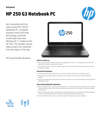 Hp 0 250 G3 Datasheet Manualzz