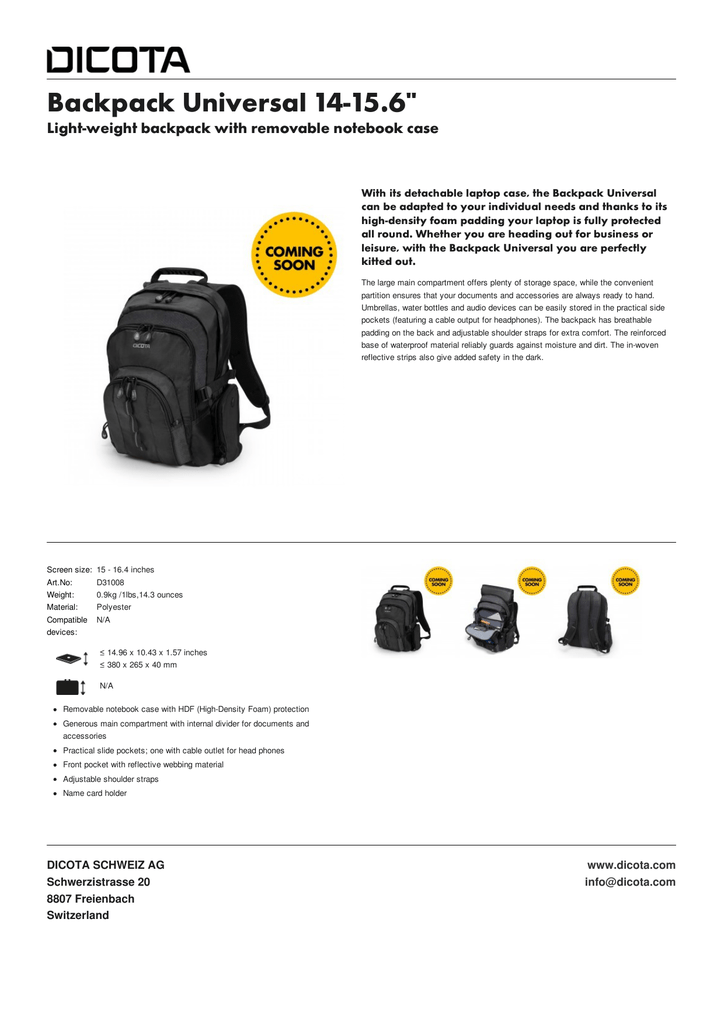 dicota backpack universal