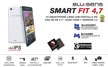 Blusens Smart FIT 4,7 4GB Black, White Ficha de datos | Manualzz
