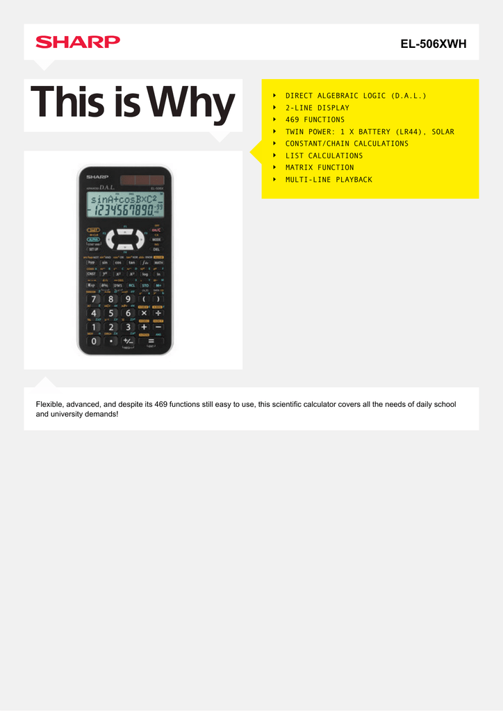 CALCOLATRICE SHARP EL 506XB-WH SCIENTIFICA