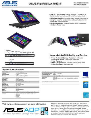 Asus R554la Rh31t Datasheet Manualzz Asus R554la Rh31t Datasheet Manualzz