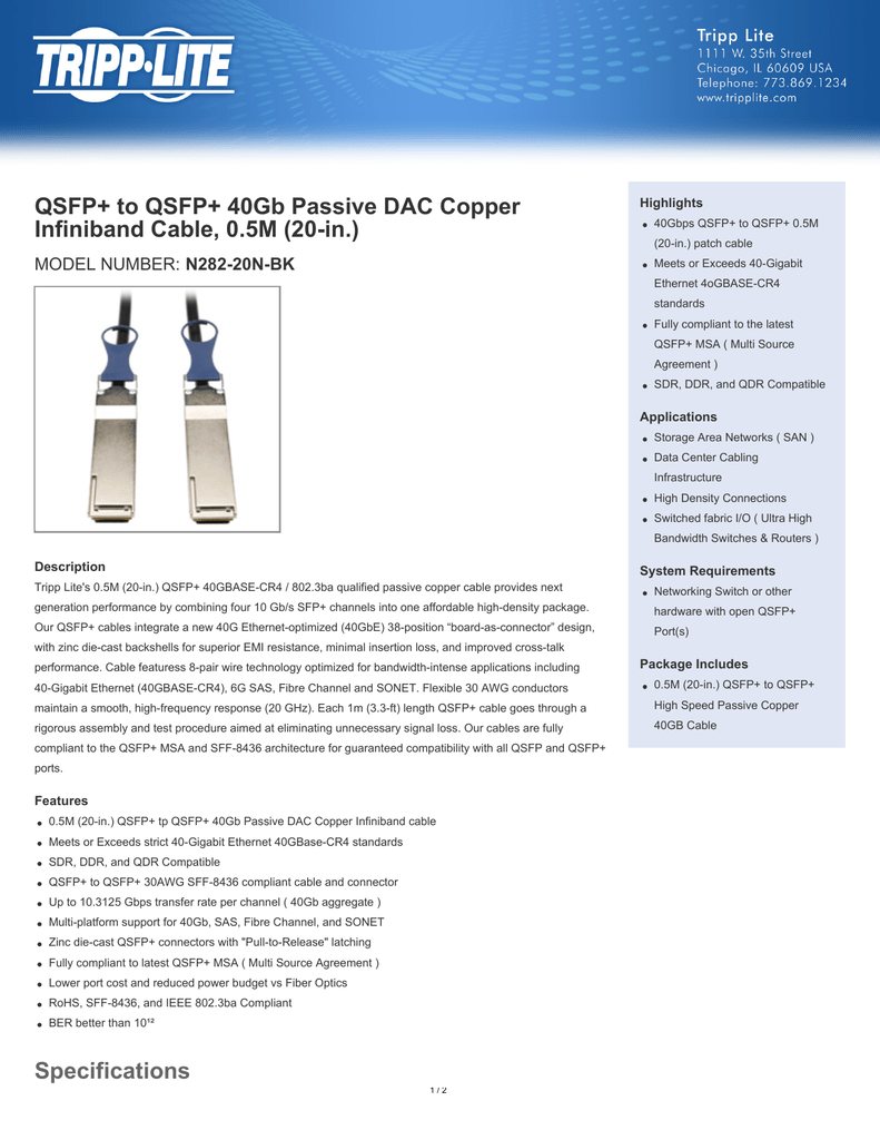 Addon-Networking SFF8436//IEEE 802.3Ba Twinaxial Cable X6557-R6-AO