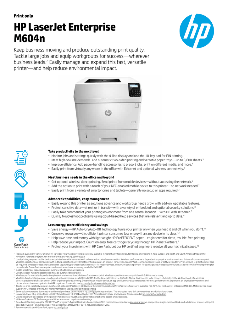 hp laserjet enterprise m604n