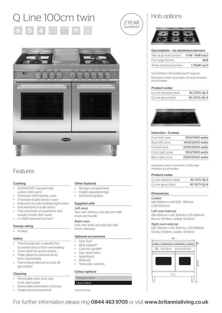 electric oven grill and hob