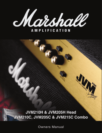 Marshall JVM210H audio amplifier User manual | Manualzz