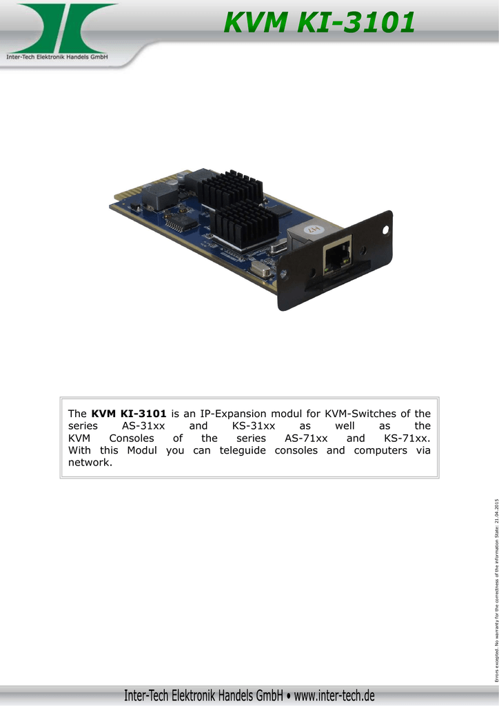 Inter Tech Kvm Ki3101 Manualzz