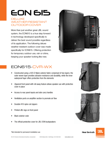 Jbl eon 615 sales datasheet