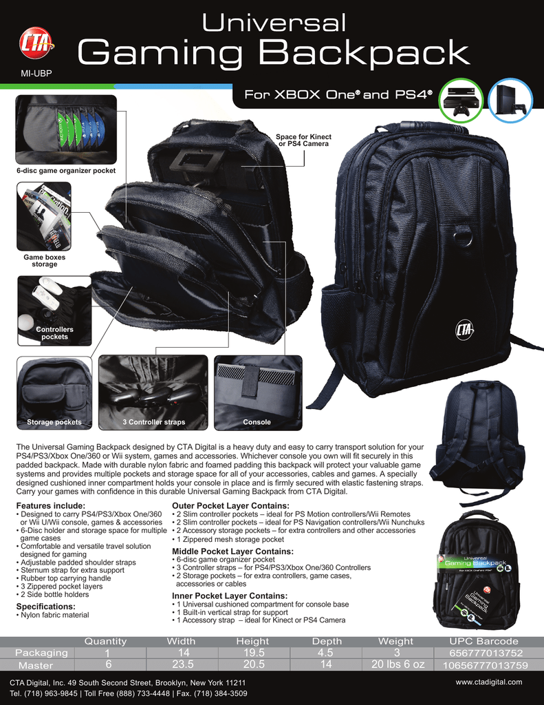 cta digital universal gaming backpack