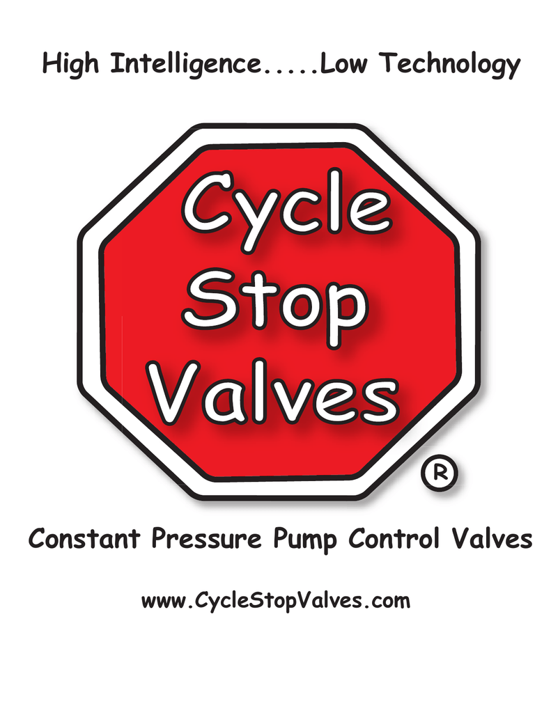 Cycle Stop Valves CSV1A 15150 PSI Pump Control Valve Water Pumps