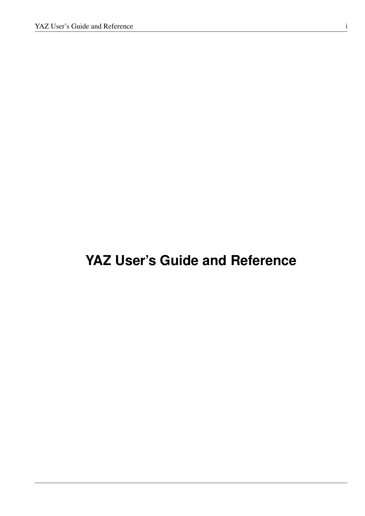 Yaz User S Guide And Reference Manualzz