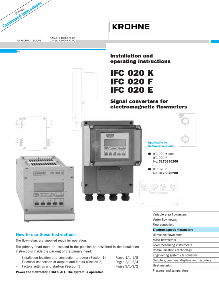 Operating Instructions Ifc 0 K Ifc 0 F Ifc 0 E Manualzz