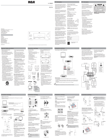 RCA Model RT2770 Home Theater Users Manual | Manualzz